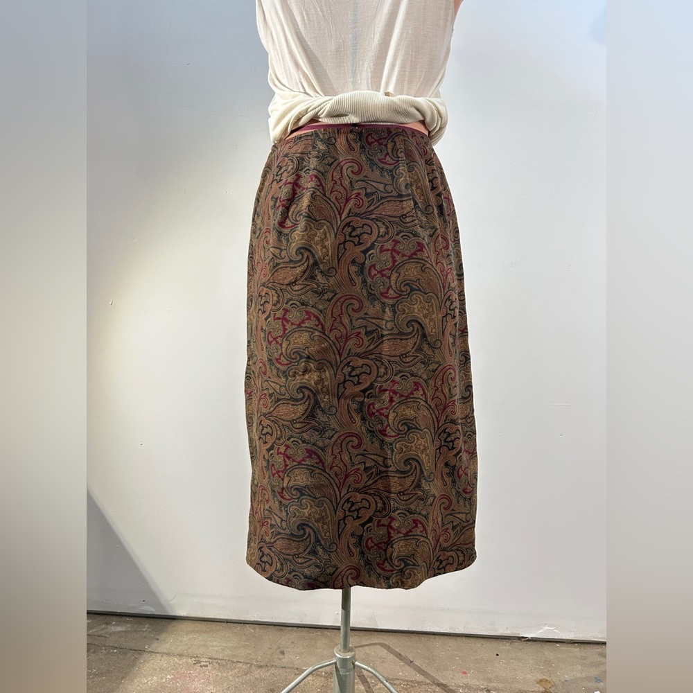 Vintage Talbots Paisley Midi Wrap Skirt - women’s size 2 - Picture 6 of 16